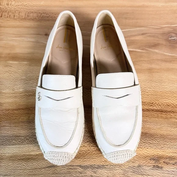 Sam Edelman Women's Kai Espadrille Loafer in Ivory Leather Size 8 - Picture 5 of 10